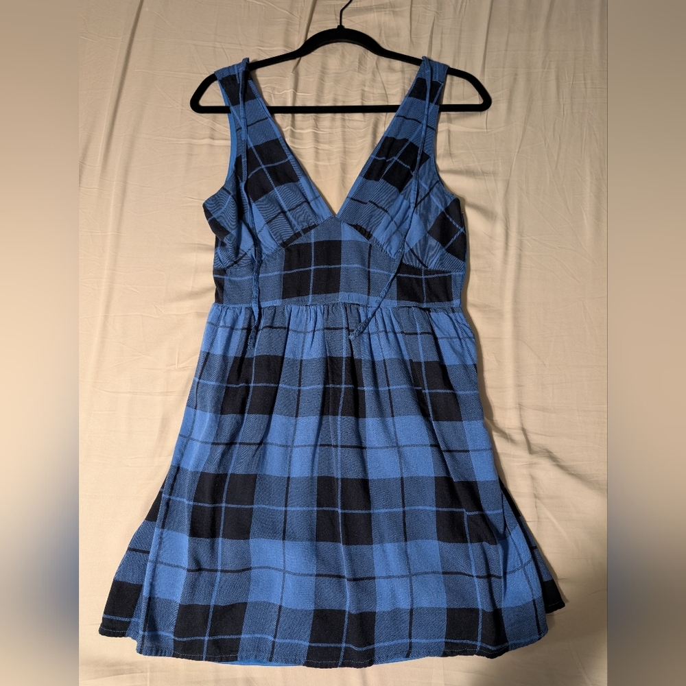 Vintage, Punk Rock Blue and Black Checkered Women's Dress